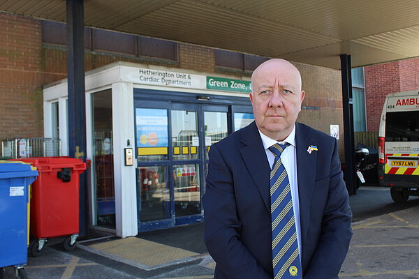 Steve outside Torbay's Cardiac Unit