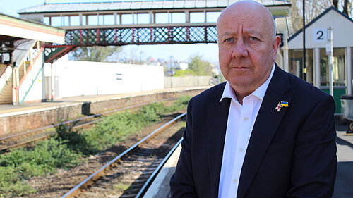 Steve Darling MP at Torre Railway Station.