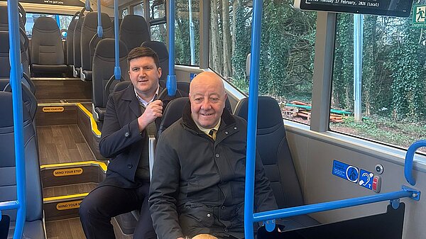 Steve Darling MP on a stagecoach bus