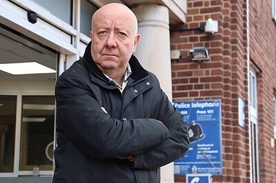 Steve Darling MP outside Torquay Police Station