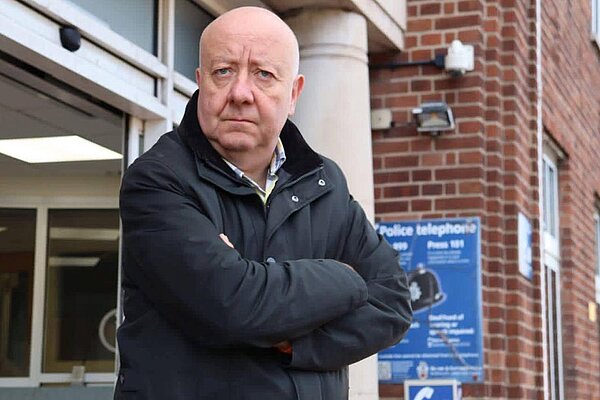 Steve Darling outside the custody suite 
